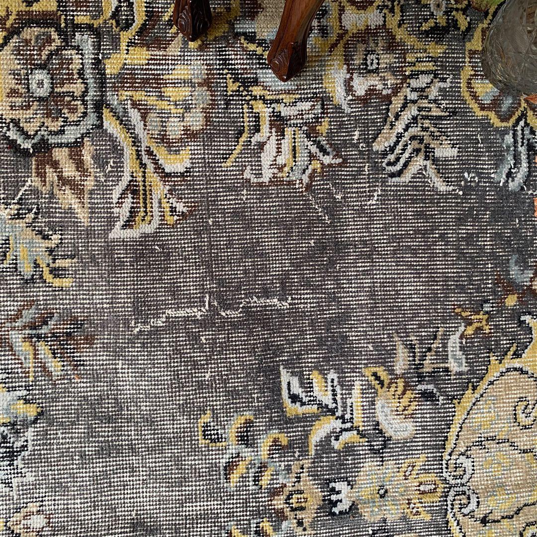 超大判　特大　トルコヴィンテージラグ　278×180スモーキーグレー　トルコラグ