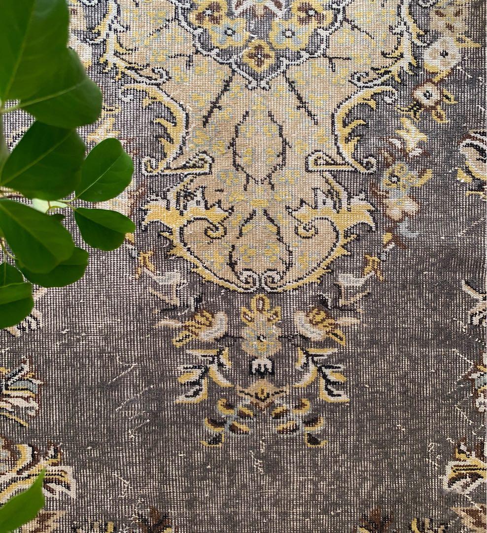 超大判　特大　トルコヴィンテージラグ　278×180スモーキーグレー　トルコラグ