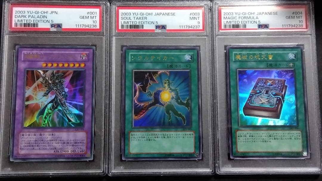 d*9様 PSA10・9「ブラック パラディン、ソウルテイカー、魔術の呪文書」L