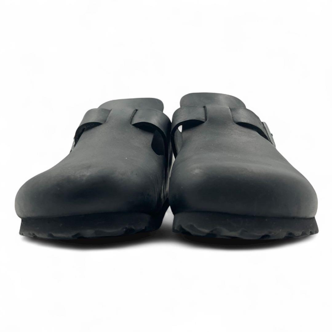 【美品】 ビルケンシュトック ロンドン サボ サンダル 24 ブラック レザー