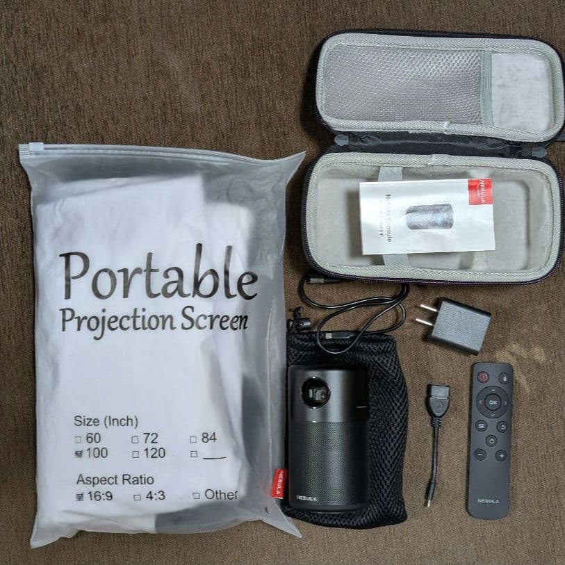 NEBULA ポータブルプロジェクター 本体　スクリーン付き