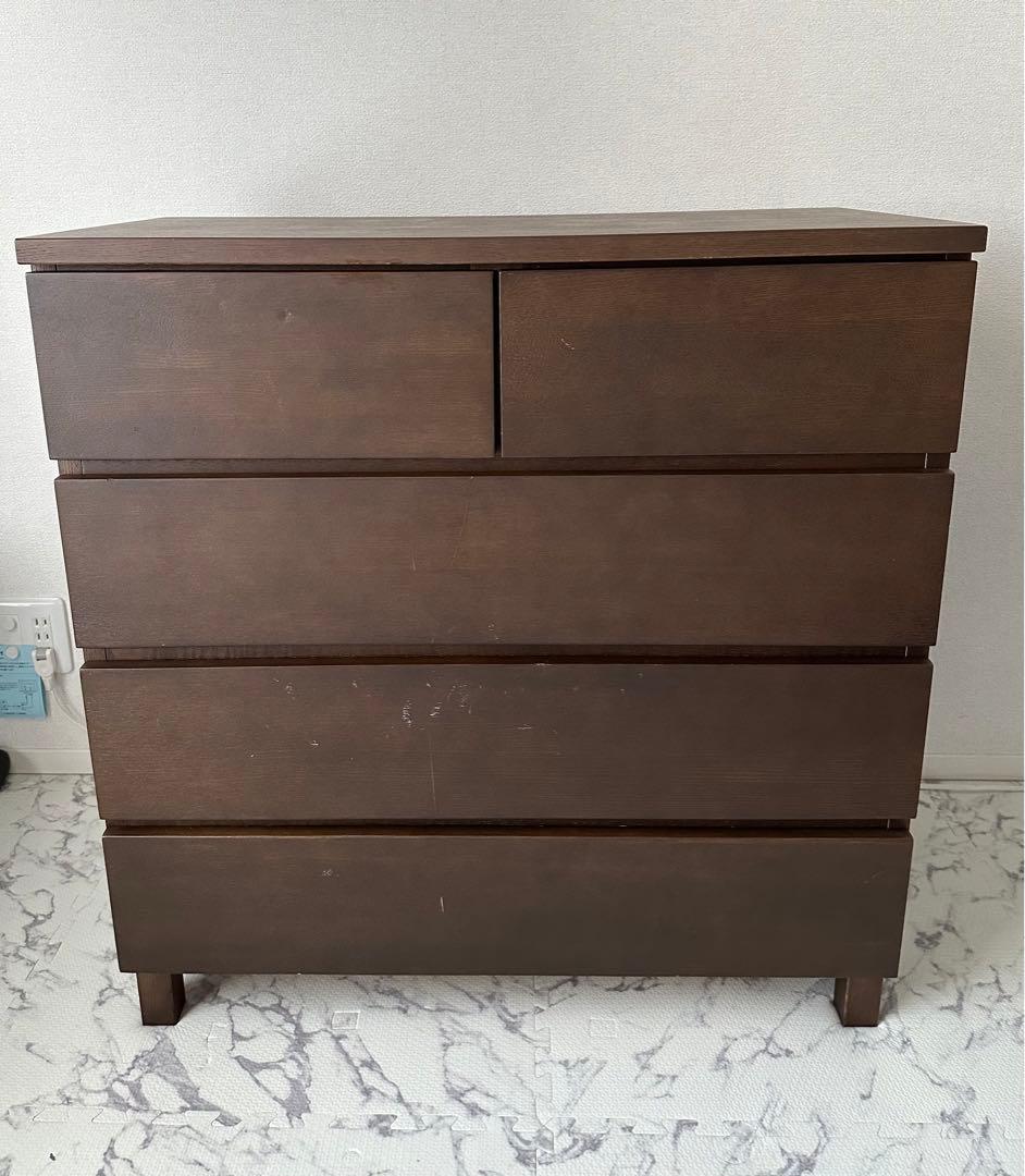 無印良品　ダークブラウン 4段チェスト