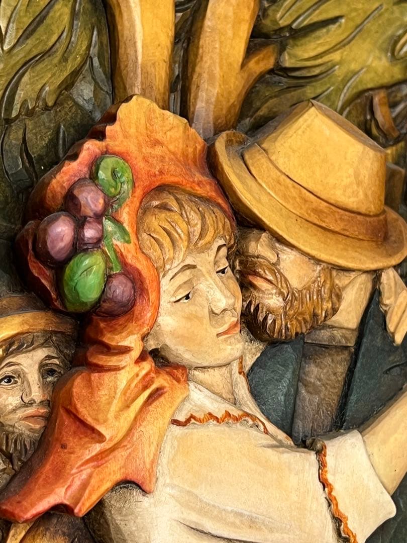 ANRI アンリ　木彫り　P.A. RENOIR ルノワール作品　額装