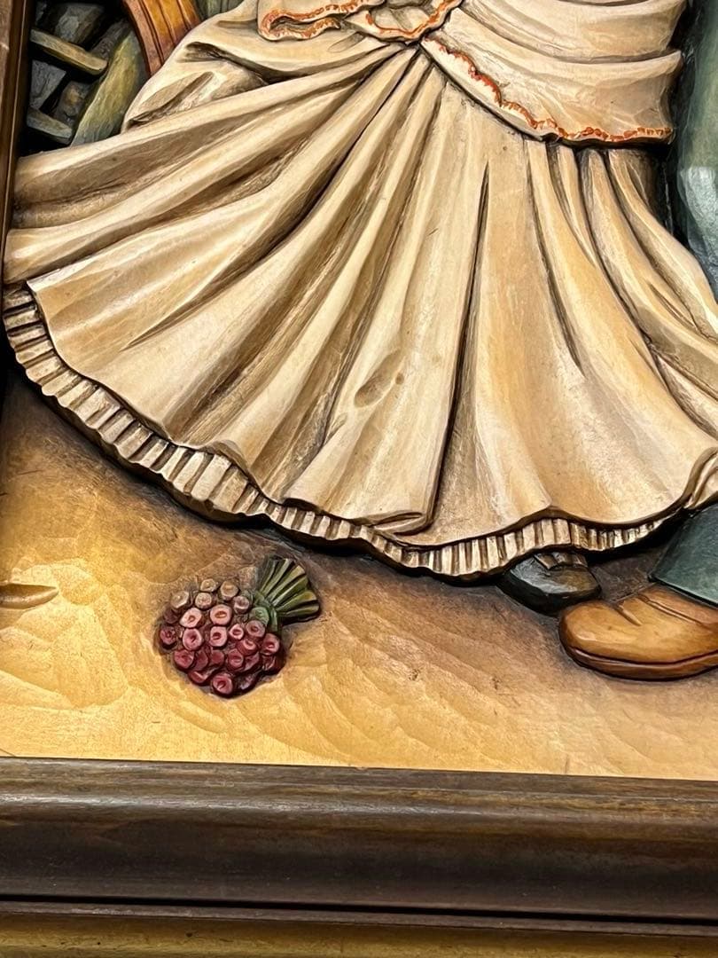 ANRI アンリ　木彫り　P.A. RENOIR ルノワール作品　額装