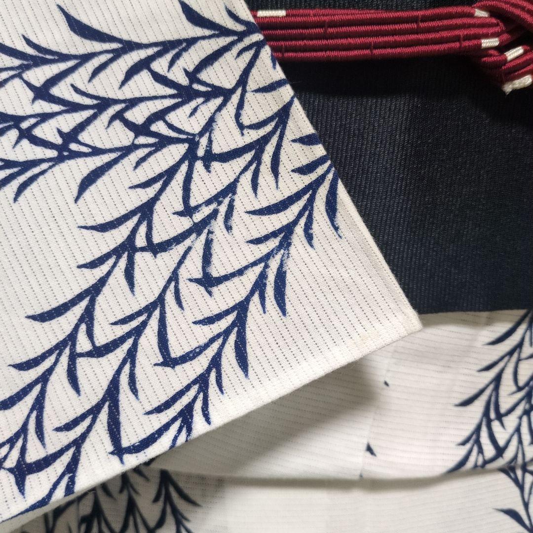 美品 綿絽浴衣＋半幅帯＋帯締め フルセット