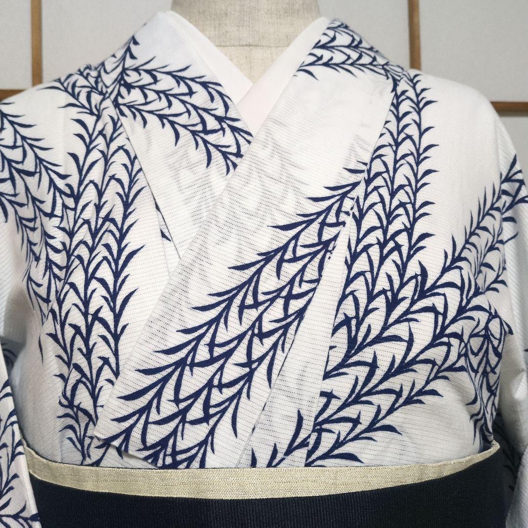 美品 綿絽浴衣＋半幅帯＋帯締め フルセット