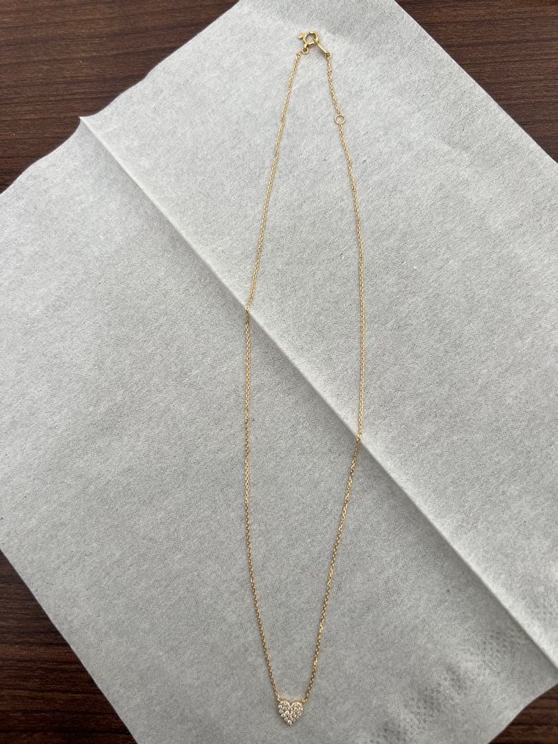 スタージュエリー　k18イエローゴールド　ハートモチーフネックレス　ダイヤモンド