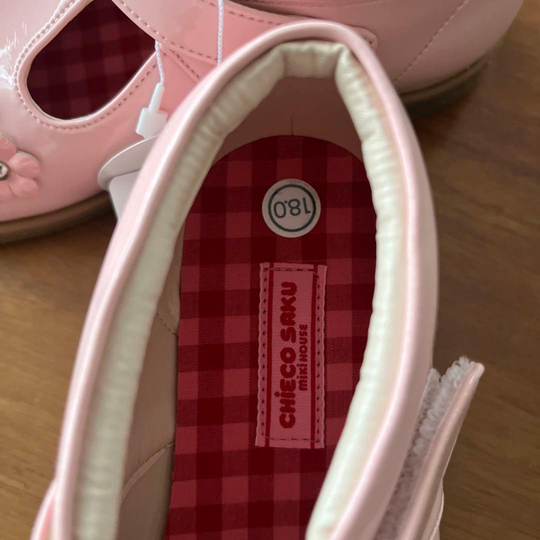 MIKI HOUSE ピンク メリージェーン シューズ18センチ新品（箱付き）