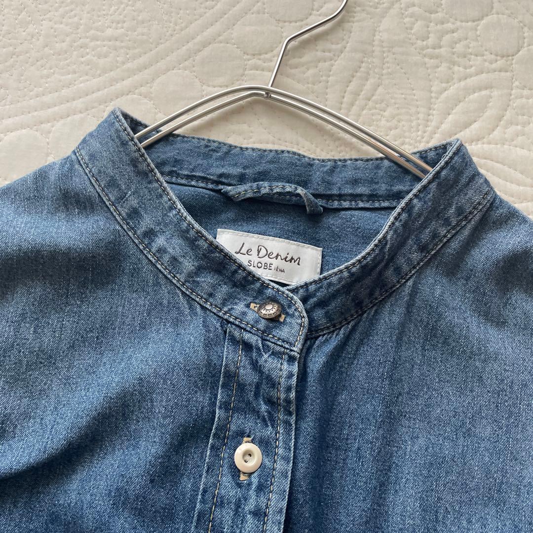 未使用SLOBE IENA LE DENIMバンドカラーロングデニムワンピース