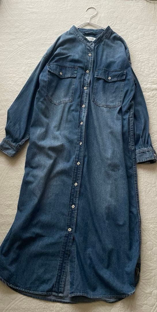 未使用SLOBE IENA LE DENIMバンドカラーロングデニムワンピース
