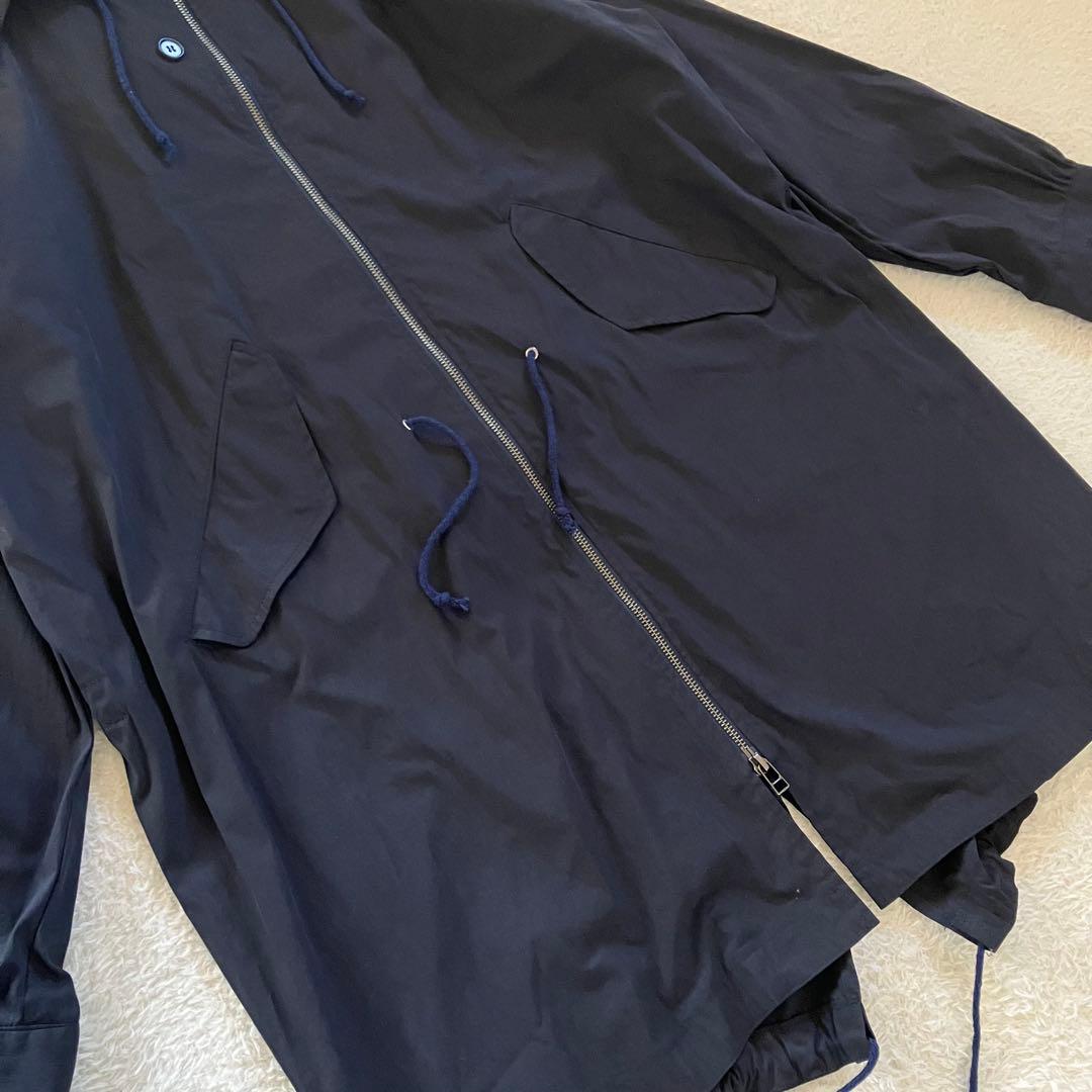 meagratia バックプリント オーバーサイズ フード モッズコート 黒 2