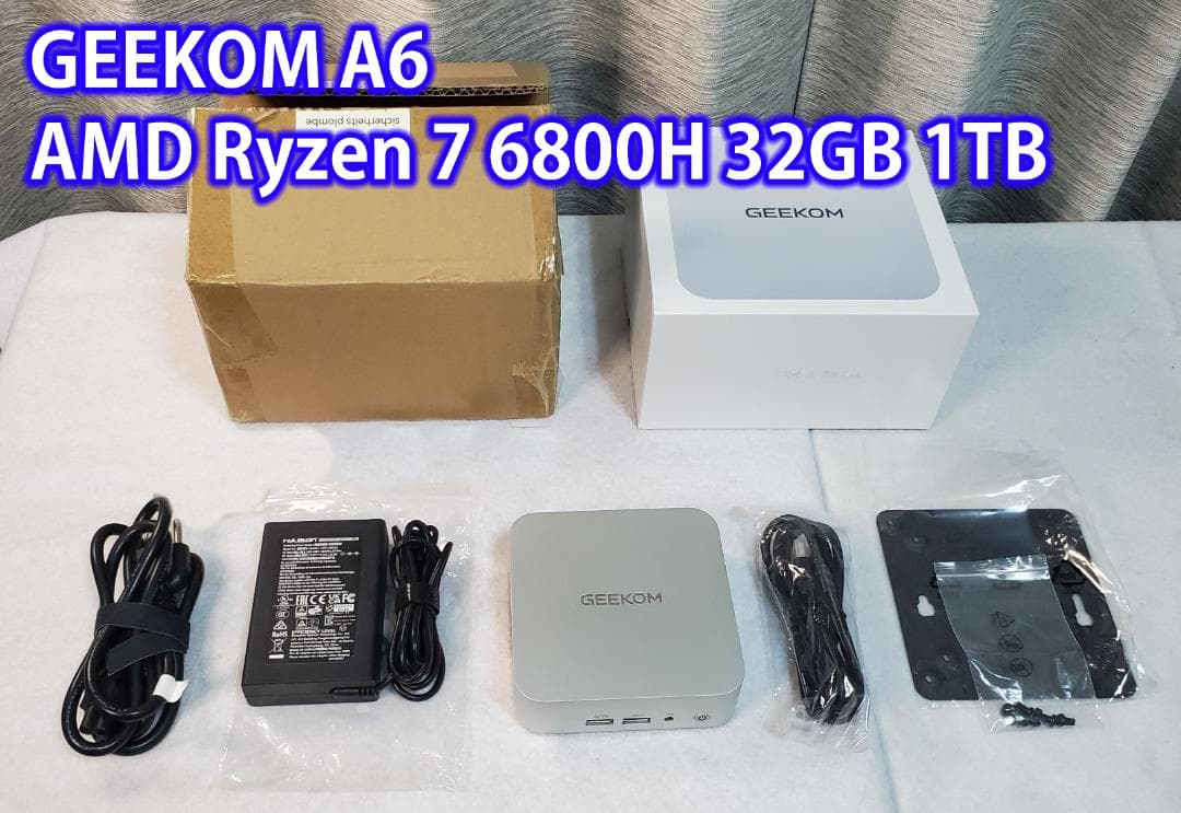 ミニPC GEEKOM A6 AMD Ryzen 7 6800H 32GB 1TB