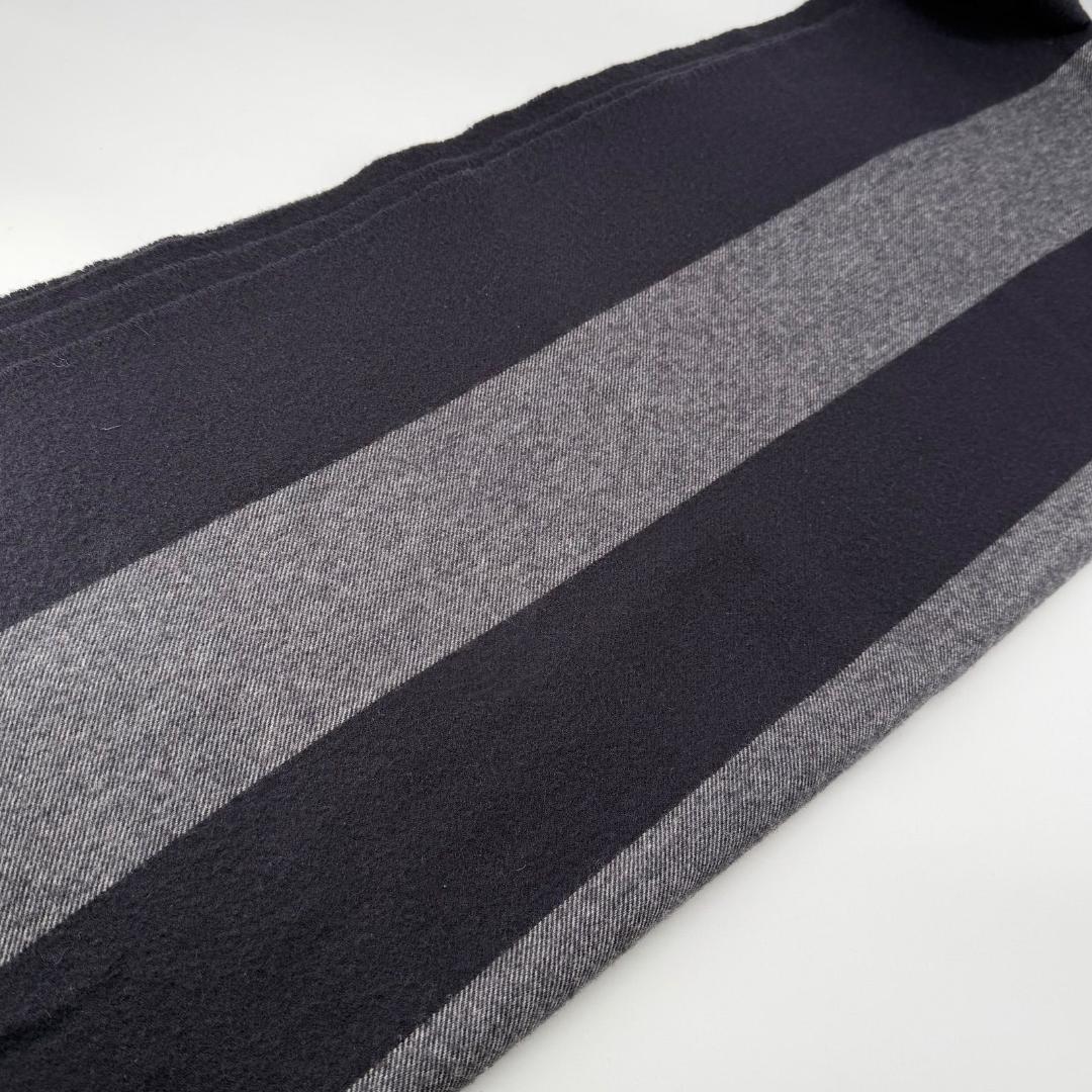 15463✨美品✨ジョンストンズ カシミヤ100% 大判 マフラー ストライプ