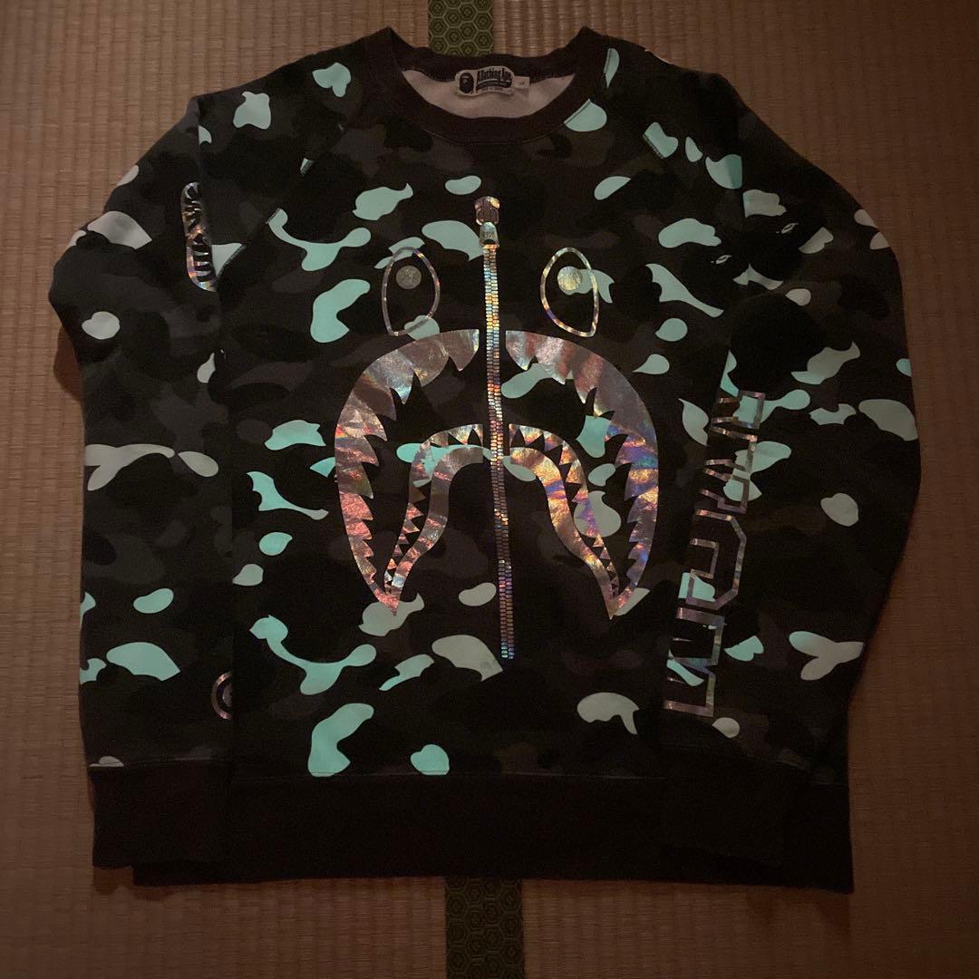 A Bathing Ape 迷彩シャークトレーナー L
