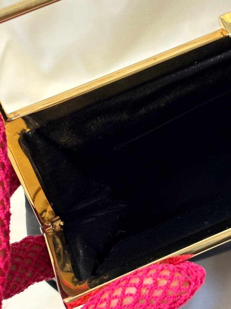 美品 ‼️GUCCI グッチ 黒 サテン　ゴールド金具 パーティーバッグ ‼️