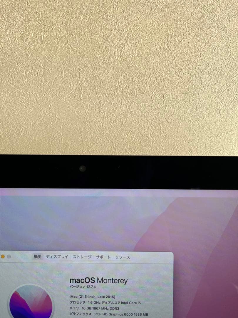 iMac 21.5インチ late 2015 メモリ16GB ストレージ1TB