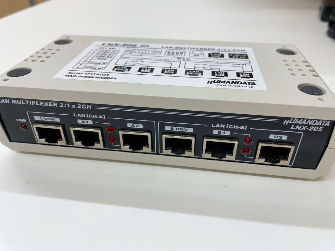 LNX-205 LANマルチプレクサ 2:1 x 2CH HUMANDATA