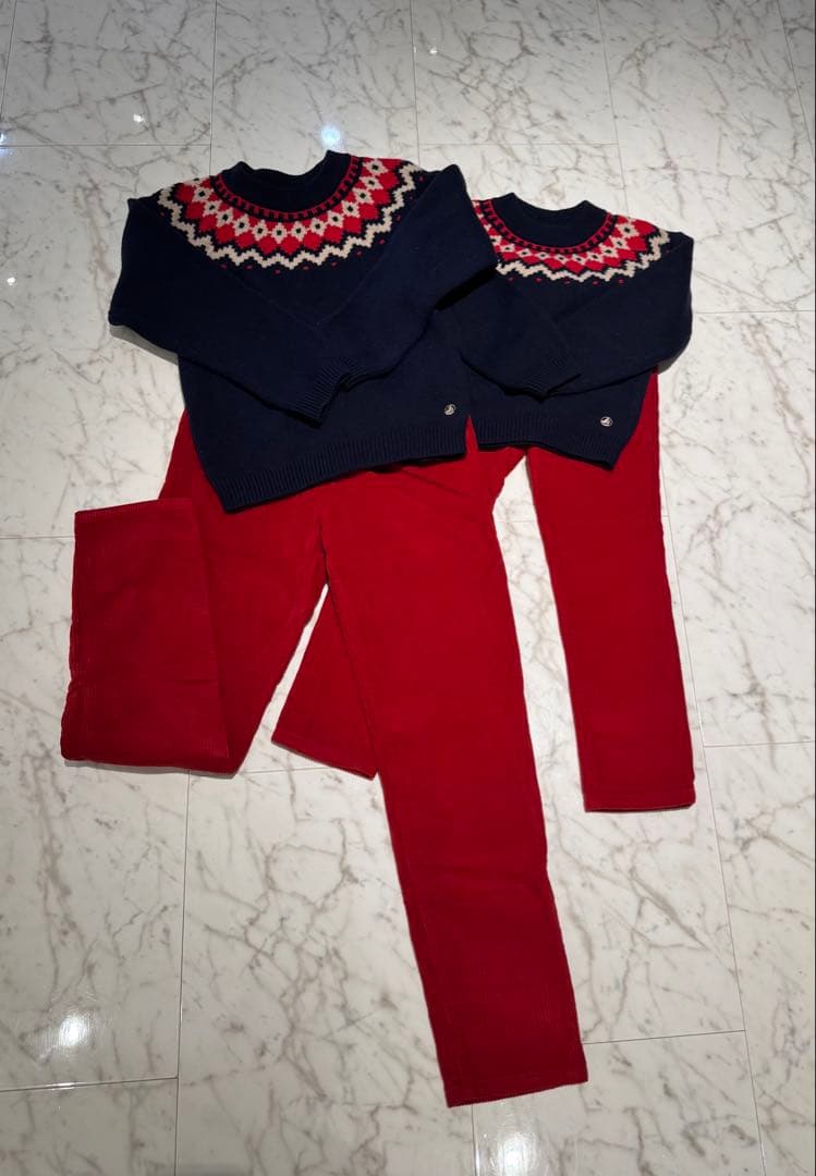 ノルディック柄 セーター パンツセット 130cm、150cm