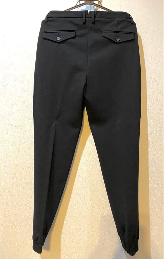 試着程度ジュンハシモト　ジョガーパンツ　ツープリーツ永久クリース46 ブラック