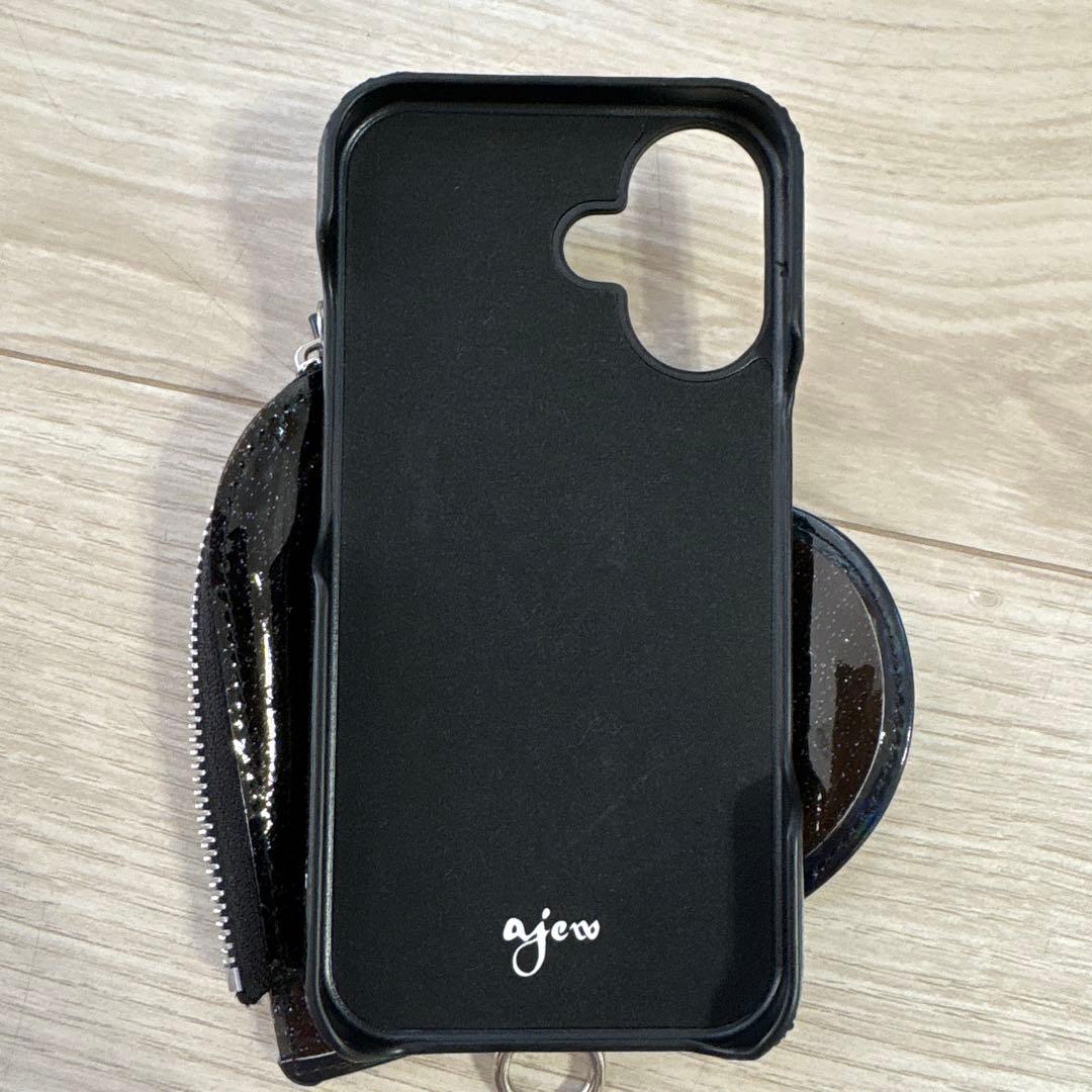 ajew ハート型 iPhoneケース ブラック