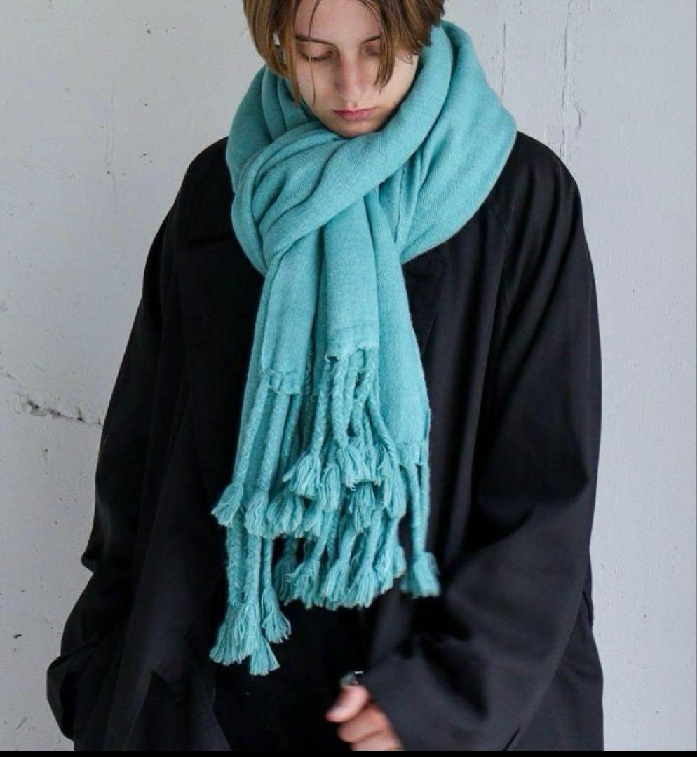 未使用 ヤクウールストール CTHY ターコイズ