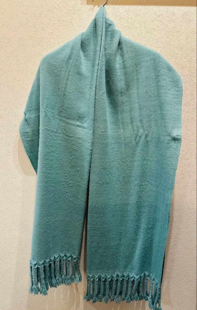 未使用 ヤクウールストール CTHY ターコイズ