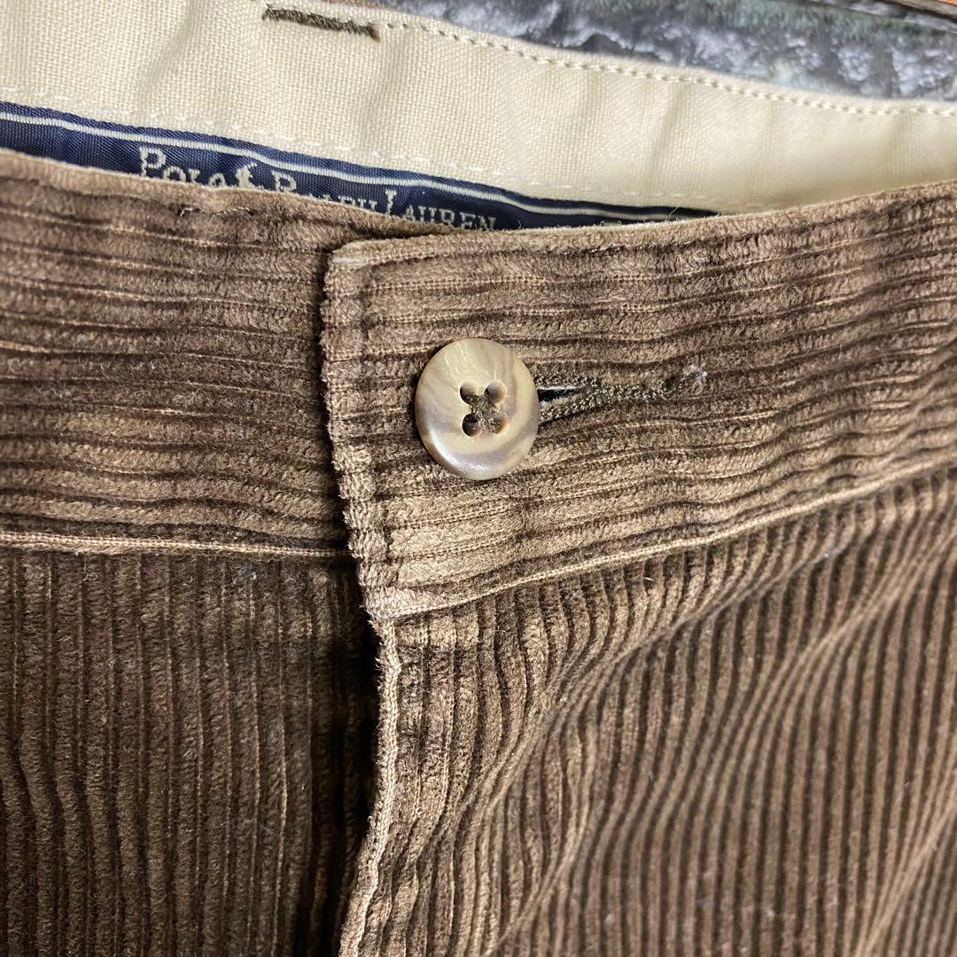 ポロバイラルフローレン 太畝コーデュロイパンツ ブラウン 34×32 古着