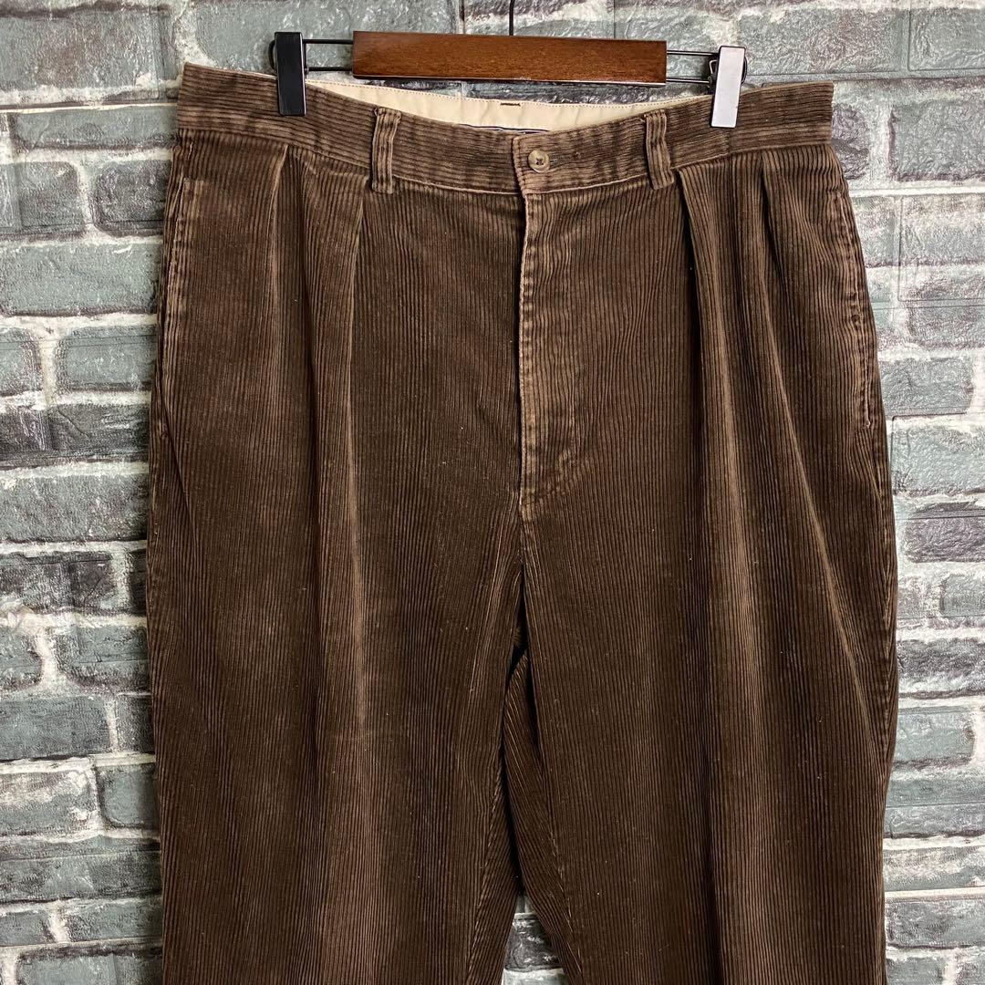 ポロバイラルフローレン 太畝コーデュロイパンツ ブラウン 34×32 古着