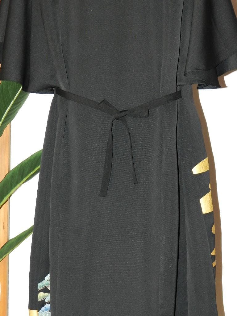 留袖　ワンピース　ドレス　フレアー袖　手書き友禅染　正絹　461　夢ちりめん