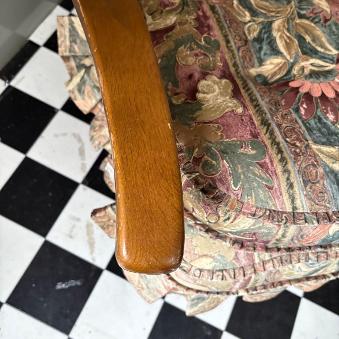 ①あずき様キツツキ　飛騨産業　穂高　ソファ　ボタニカル柄　レトロ