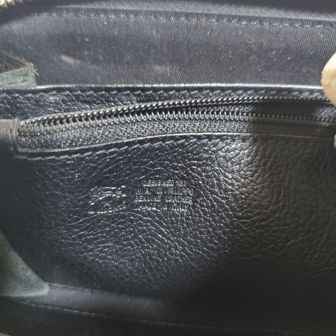 【美品】イルビゾンテ 長財布 ラウンド ロゴ型押し オールレザー ブラック 黒