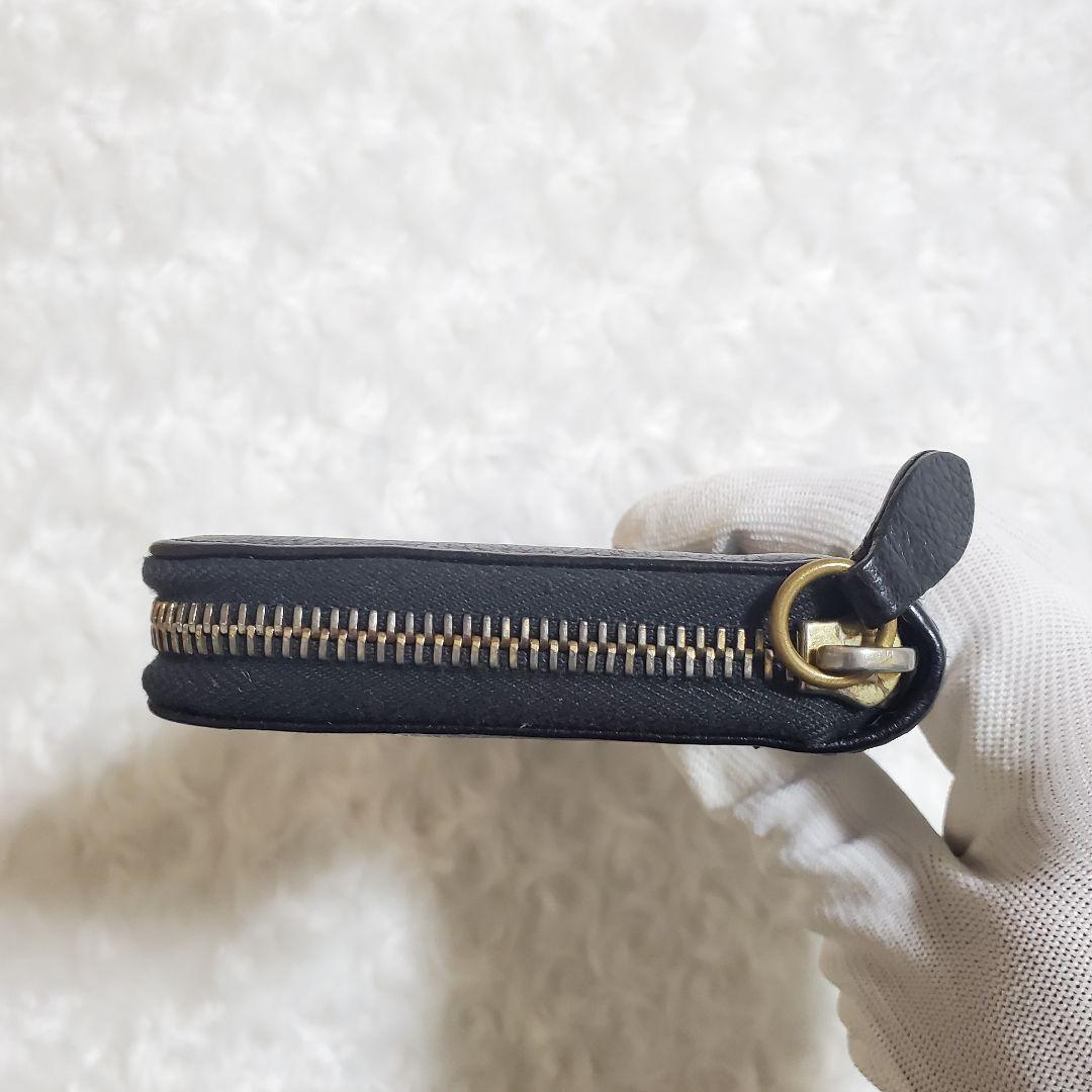 【美品】イルビゾンテ 長財布 ラウンド ロゴ型押し オールレザー ブラック 黒