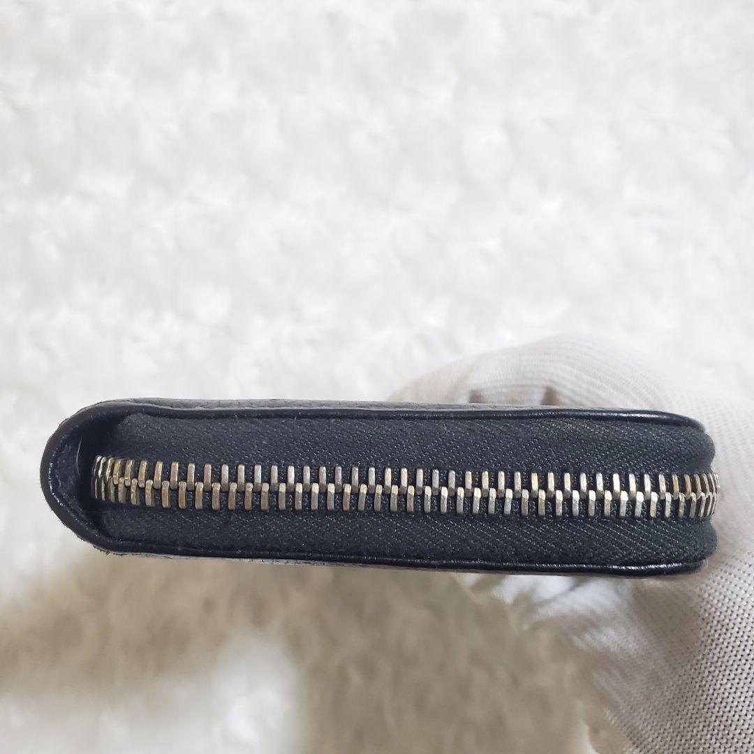 【美品】イルビゾンテ 長財布 ラウンド ロゴ型押し オールレザー ブラック 黒