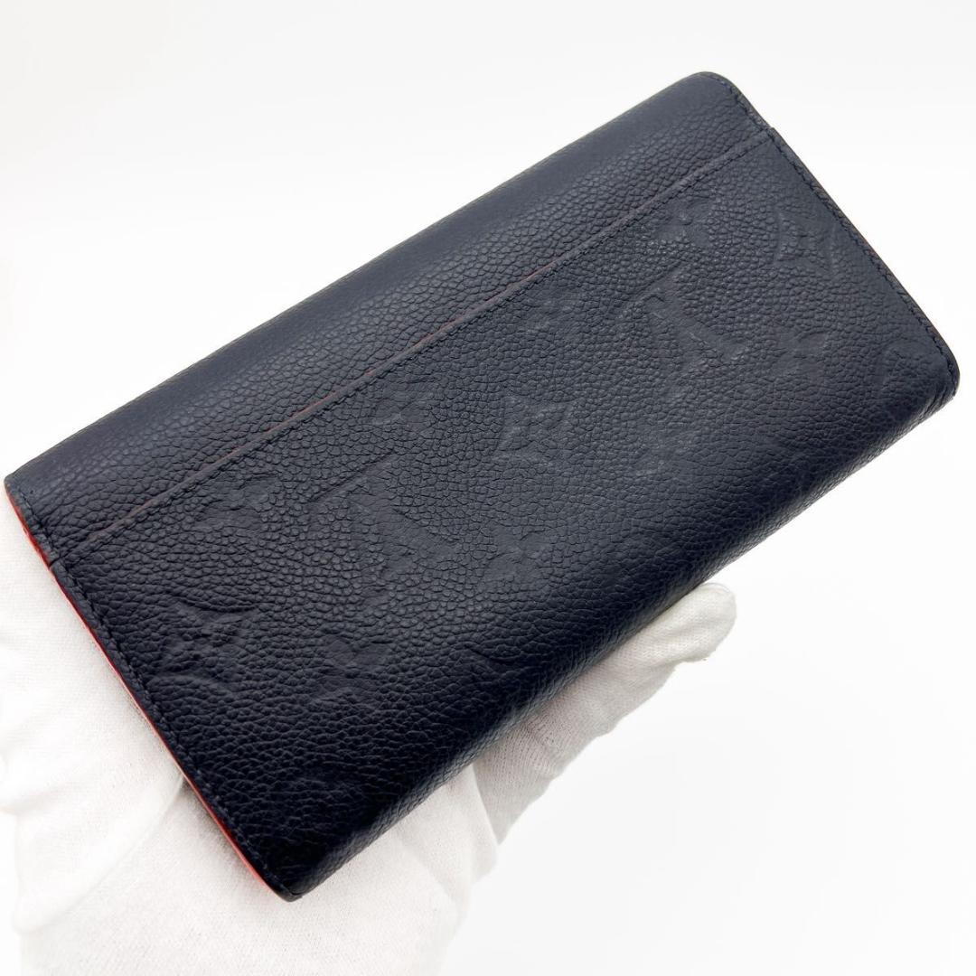【美品】ヴィトン アンプラント ポルトフォイユ サラ 長財布 マリーヌルージュ
