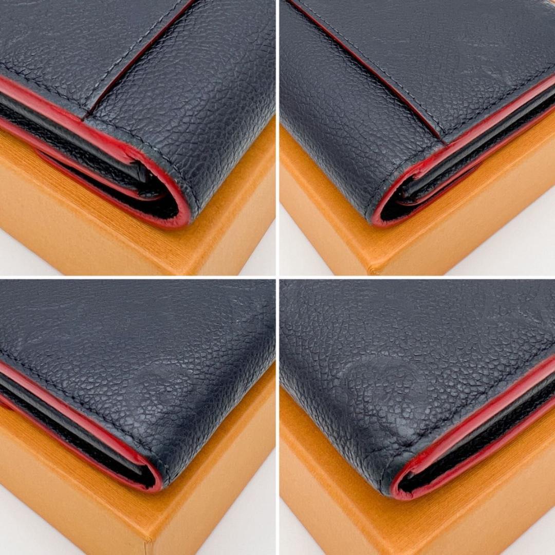 【美品】ヴィトン アンプラント ポルトフォイユ サラ 長財布 マリーヌルージュ