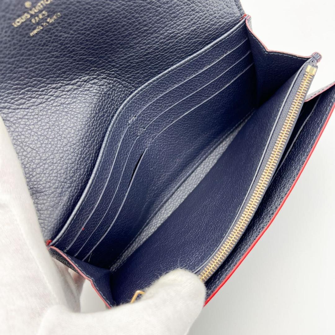 【美品】ヴィトン アンプラント ポルトフォイユ サラ 長財布 マリーヌルージュ