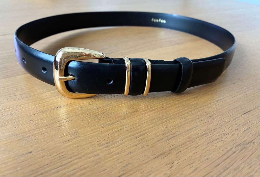 foufou グランドマザーベルト　黒×ゴールド