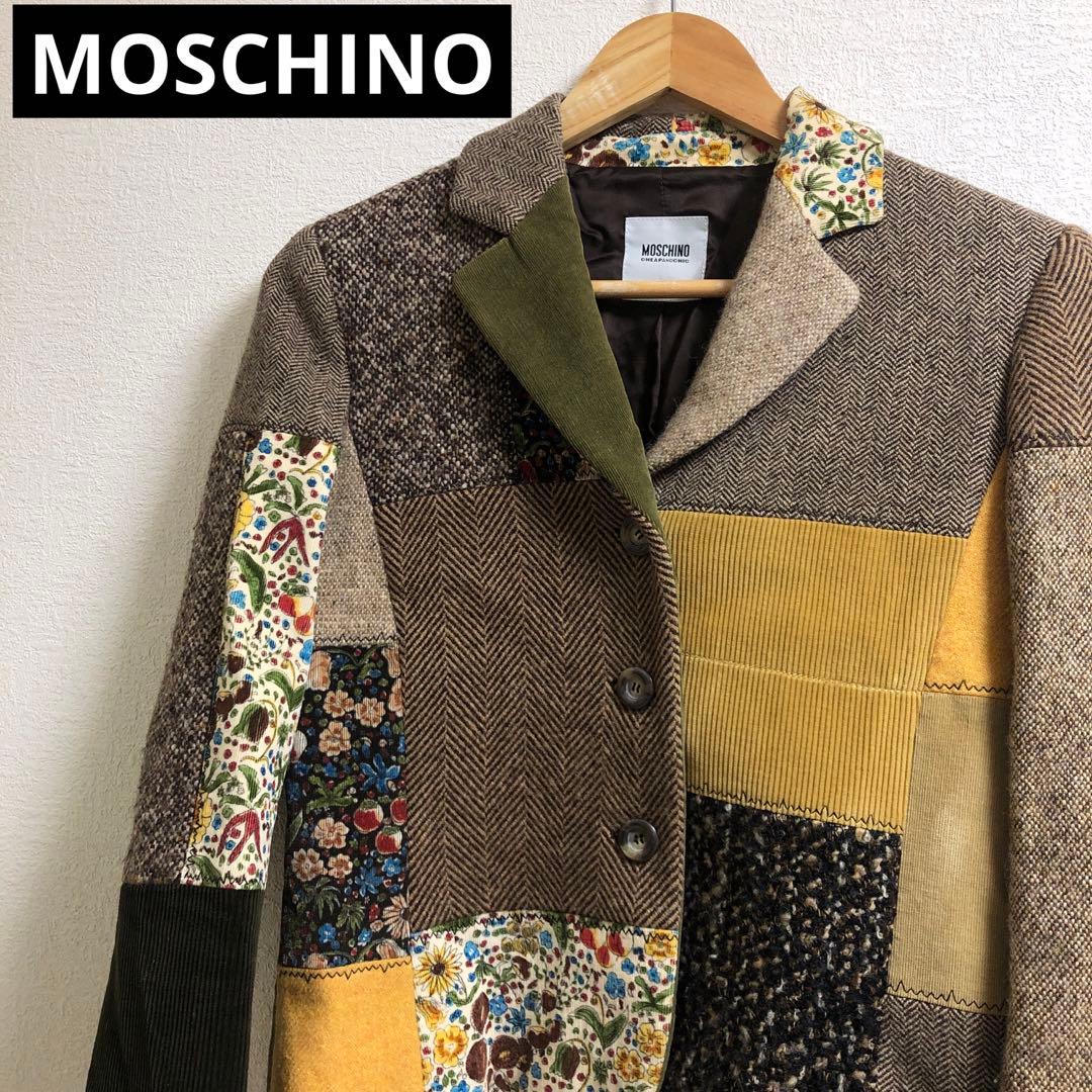 MOSCHINO ツイード　パッチワーク　ジャケット　モスキーノ　イタリア製