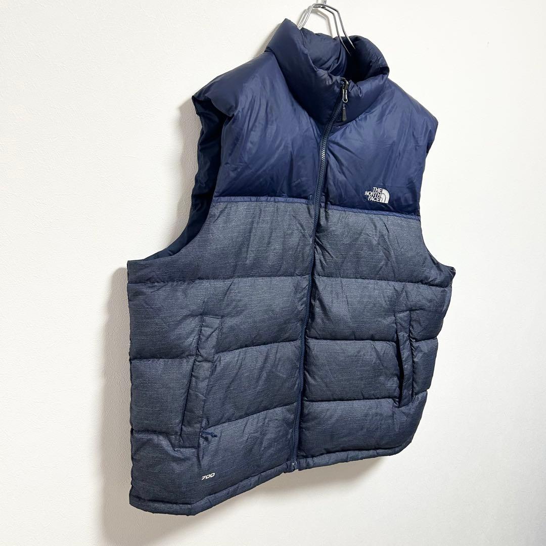 日本未入荷　US規格　ノースフェイス　ヌプシダウンベスト　700FP デニム生地