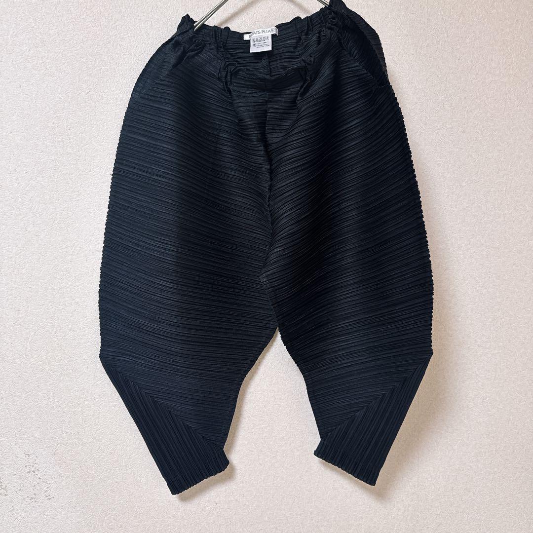 プリーツ プリーズ　変形　切り替え サルエルパンツ　ブラック　サイズ1