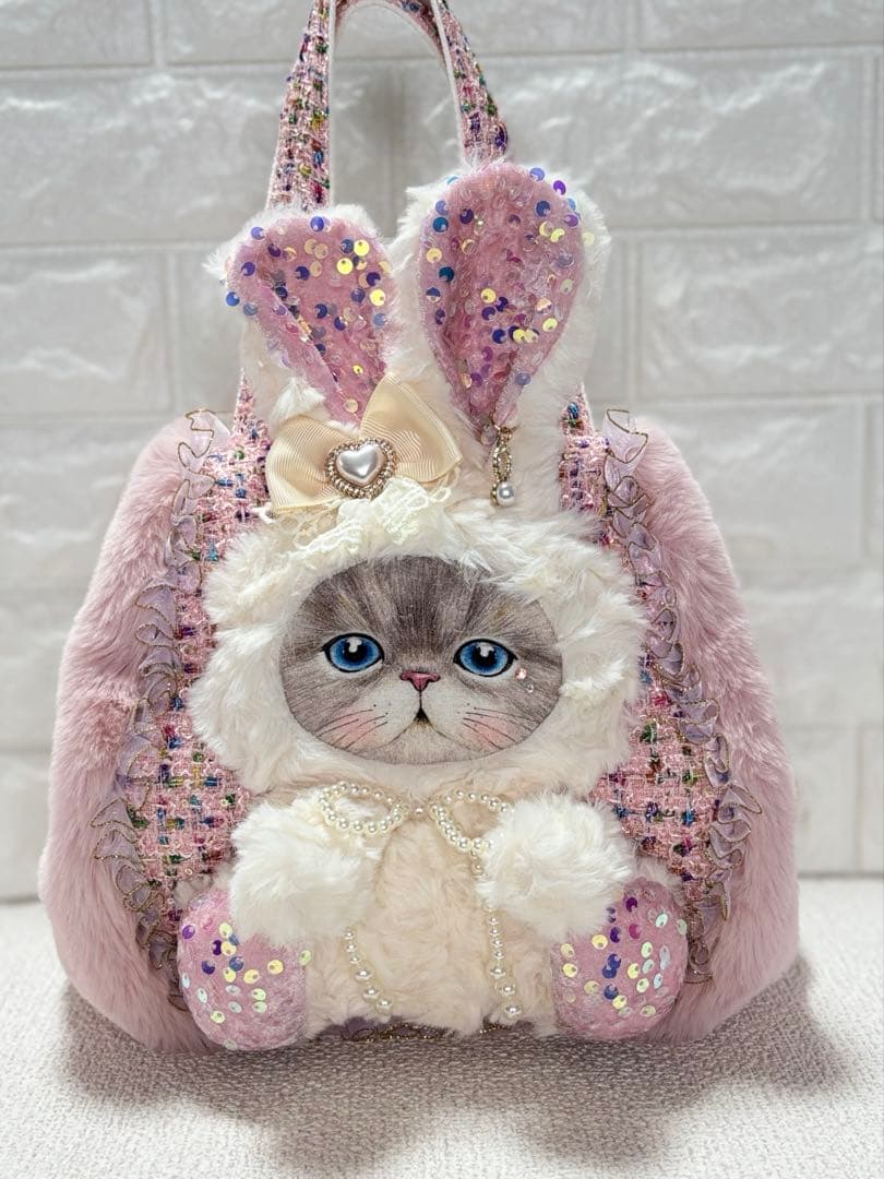 あ*こ様 コヤンイサムチョ　ハンドメイド　ファーバッグ　白　ルミちゃん　うさぎ