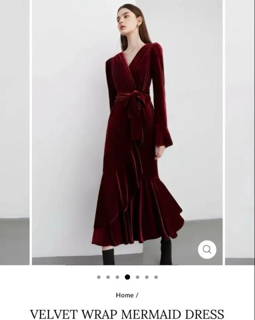 ベルベットラップマーメイドドレス