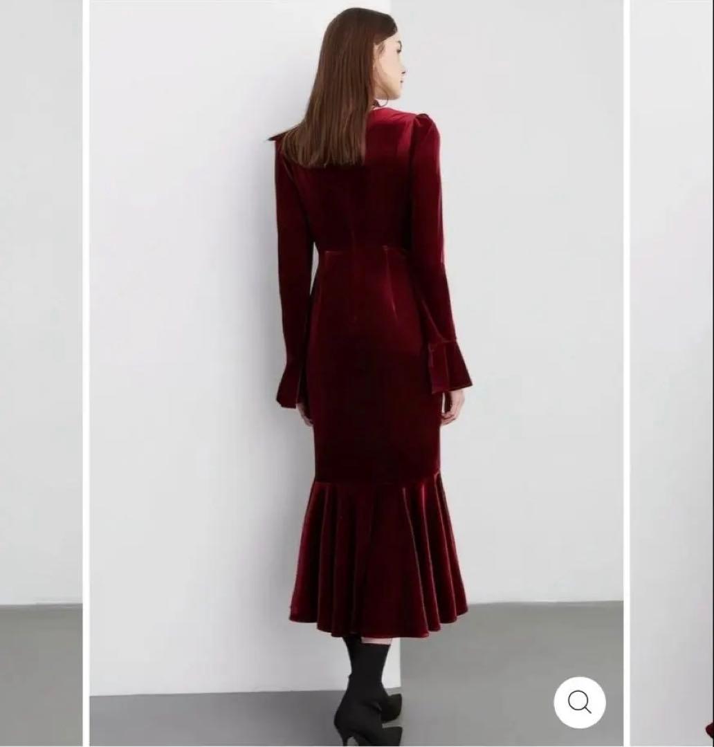 ベルベットラップマーメイドドレス