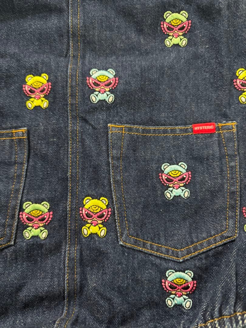 パ*ん様 極美品✨ヒスミニ デニム刺繍サロペット