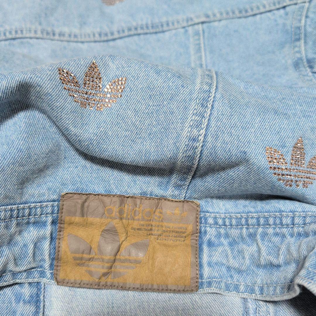 希少 adidasoriginalsデニム ラインストーン ジャケット Gジャン