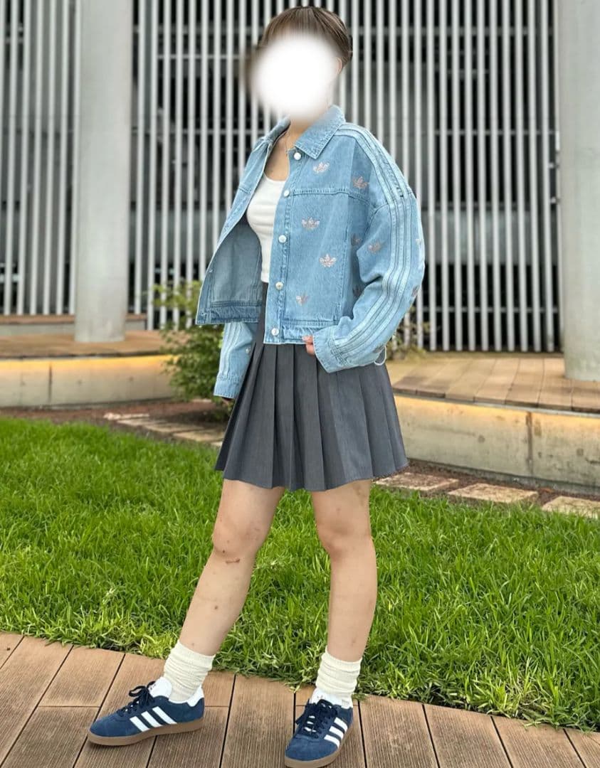 希少 adidasoriginalsデニム ラインストーン ジャケット Gジャン