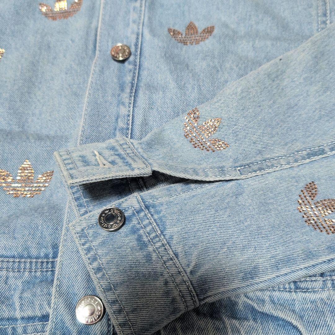 希少 adidasoriginalsデニム ラインストーン ジャケット Gジャン