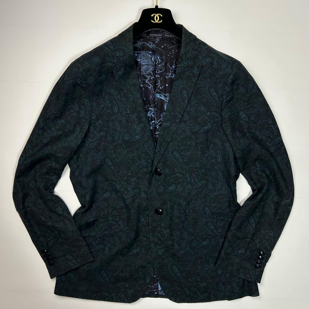 美品✨ XLサイズ ETRO テーラードジャケット ペイズリー柄 裏地 星座柄