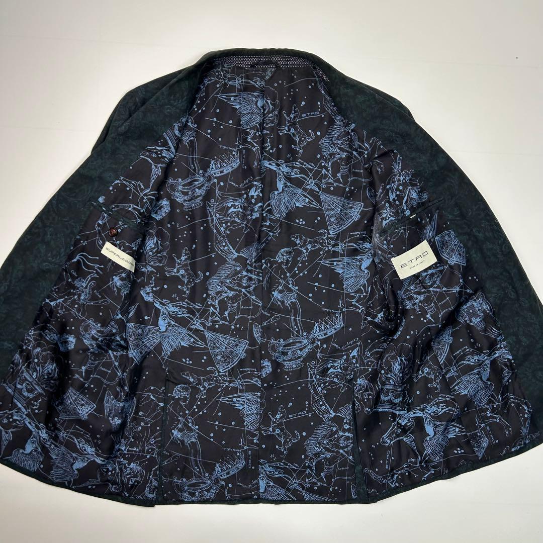 美品✨ XLサイズ ETRO テーラードジャケット ペイズリー柄 裏地 星座柄