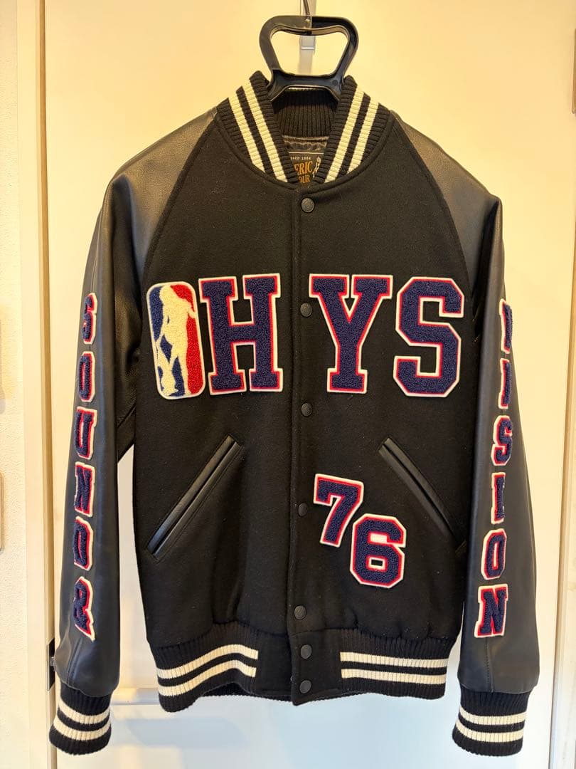 【美品】ヒステリックグラマー hys アップリケスタジャン メンズS 黒白